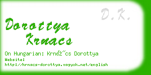 dorottya krnacs business card